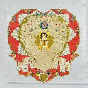 Vintage Heart Lace Valentine's Day Card Large